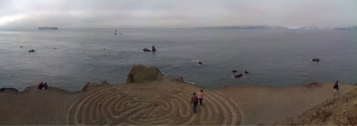 Labyrinth auf der Landzunge Land's End am Golden Gate von San Francisco